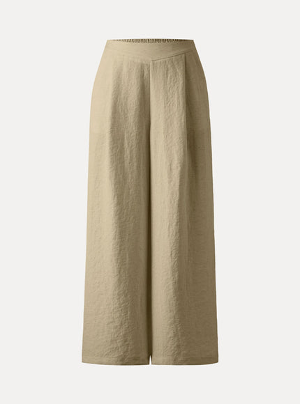 Breezy Linen-Like Mid Rise Wide Leg Pant with Pockets